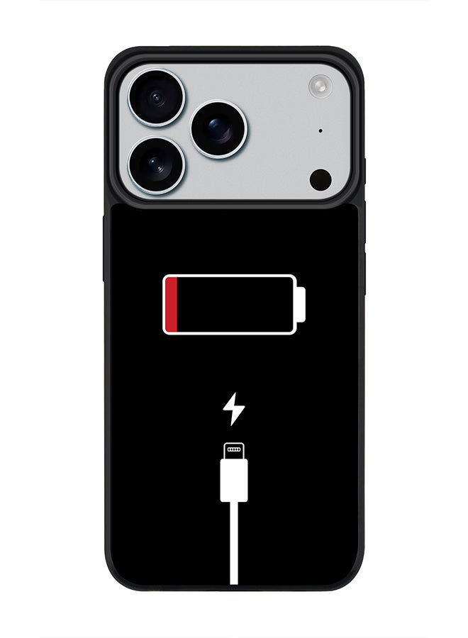 Stylizedd iPhone 17 Pro Case, [Compatible with MagSafe] Slim Magnetic cover Phone Case iPhone 17 Pro -Battery Empty - Image 1