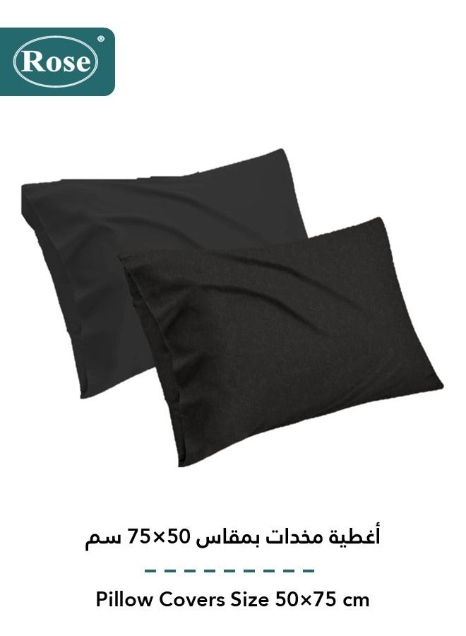 ROSE Luxurious Flory Comforter, Premium Cotton Alternative Microfiber, Set of 4 pieces, Super Soft Cozy Breathable Cooling Lightweight, Extra Twin size 250x170 cm, Black