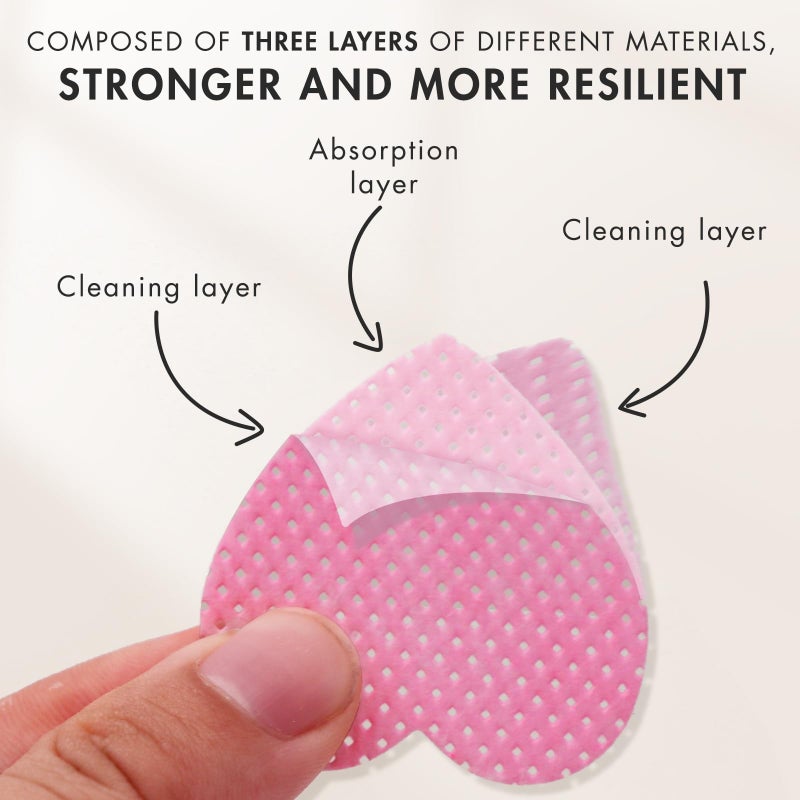 Embagol Eyelash Extension Glue Wipes 200 PCS Lint Free Nail Wipes Non-Woven Fabric Lash Glue Nail Polish Remover for Lash Extension Supplies (Pink) - Image 4