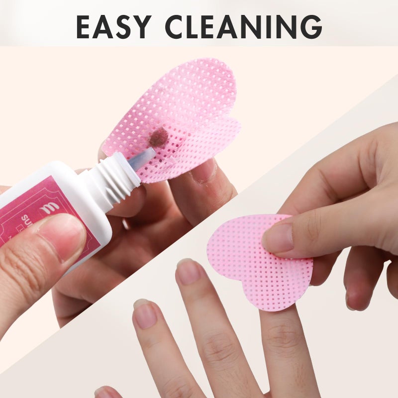 Embagol Eyelash Extension Glue Wipes 200 PCS Lint Free Nail Wipes Non-Woven Fabric Lash Glue Nail Polish Remover for Lash Extension Supplies (Pink) - Image 3