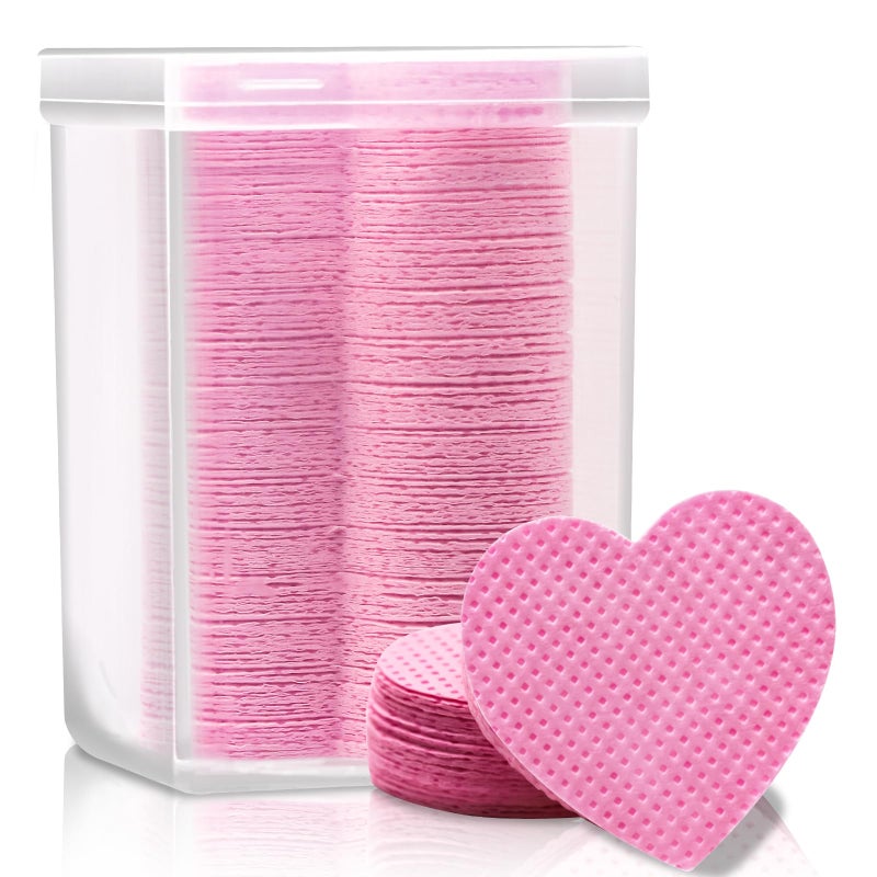 Embagol Eyelash Extension Glue Wipes 200 PCS Lint Free Nail Wipes Non-Woven Fabric Lash Glue Nail Polish Remover for Lash Extension Supplies (Pink) - Image 1