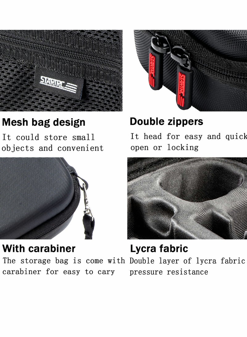 Excefore Mini Carrying Case Protective Storage Bag with Surface-Waterproof for DJI Action 2 Dual-Screen Combination Accessory Drop-Proof Box, Travel and (Black) - Image 4