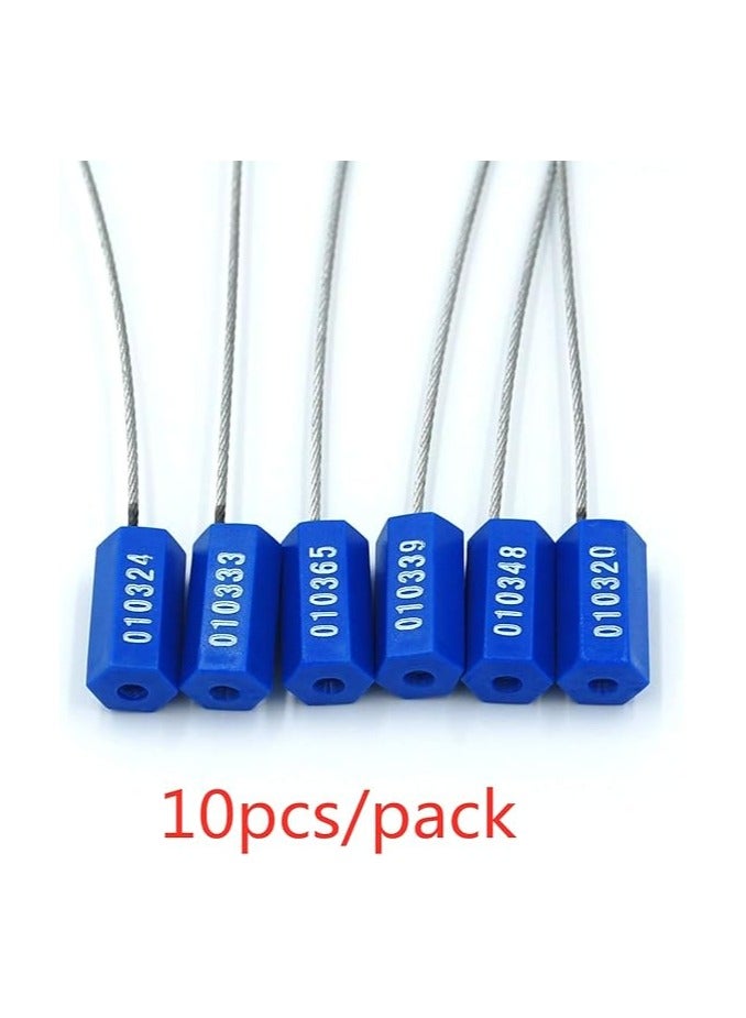 Chiloskit 10-Pack Tamper Proof Numbered Steel Security Cable Plugs (Blue) - Image 1