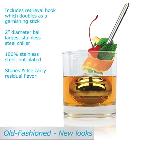 TILT Soireehome Tilt Twin Beverage Chilling Balls, Whiskey Stone Spheres - Set of Two with Garnishing Sticks & Stands, Perfect for Wine, Whiskey and Cocktail Drinks. Ice Cold Food & Drinks Without a Mess - Image 3