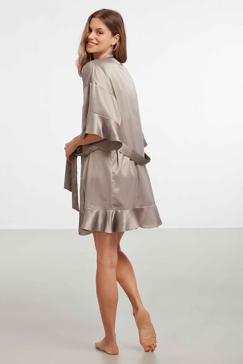 KOM Kimono Collar Poor Sleeve Mini Women's Dressing Gown Alisa Dressing Gown - Image 3