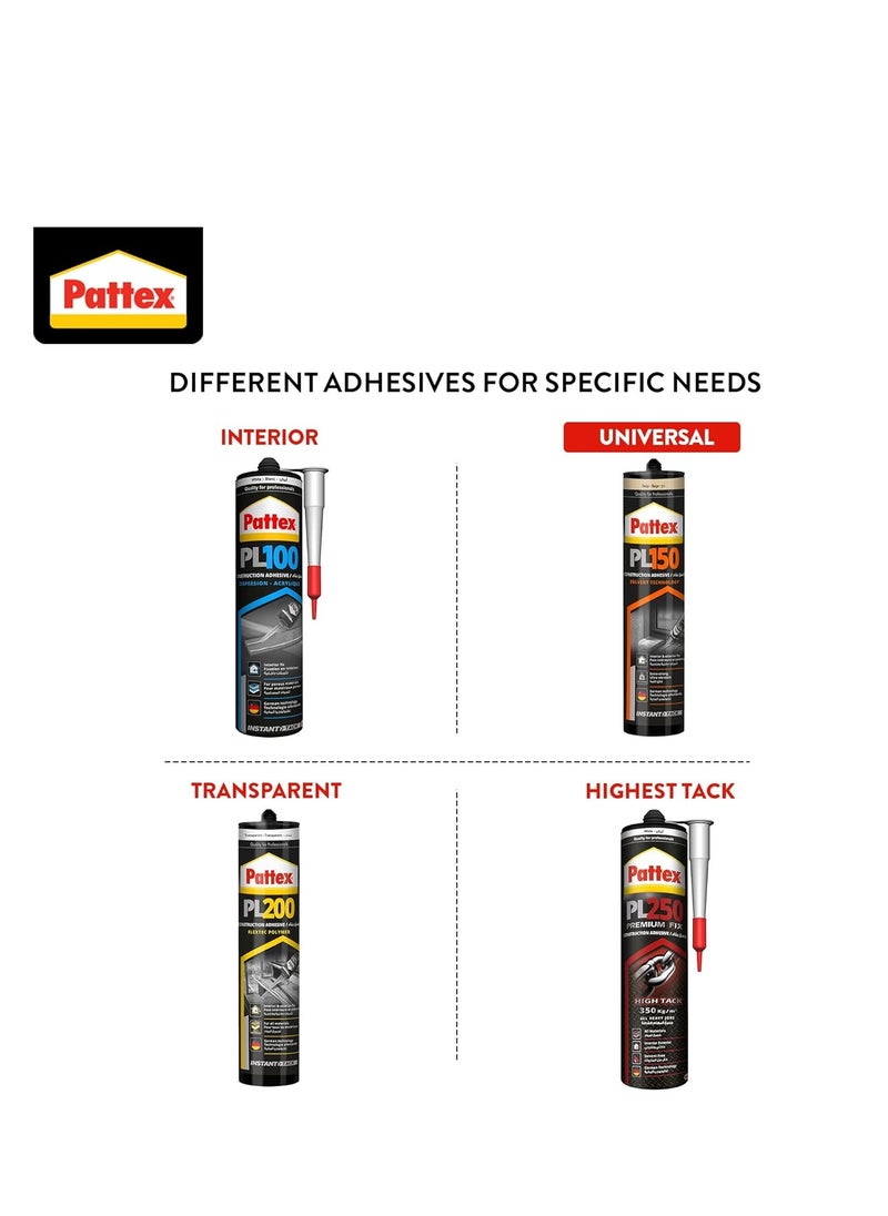 Henkel Pattex Solvent Technology Based Construction Adhesive PL150 380g-Beige