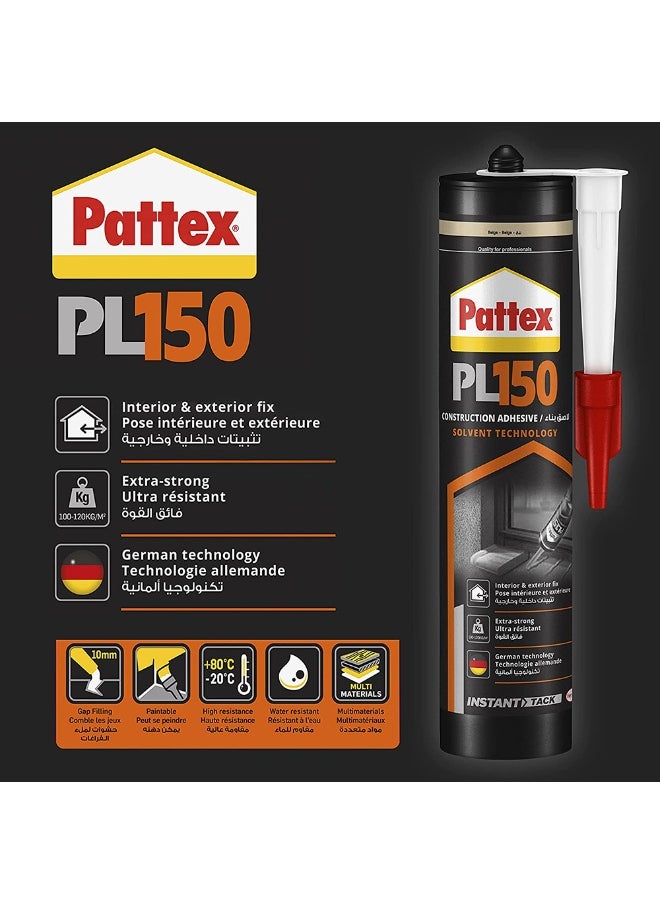 Henkel Pattex Solvent Technology Based Construction Adhesive PL150 380g-Beige