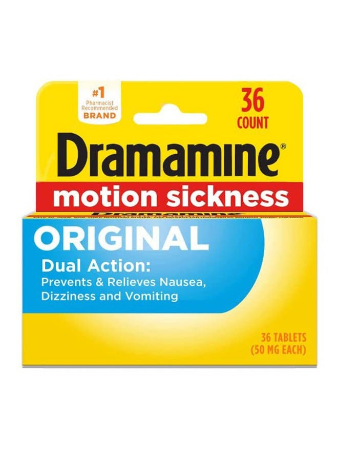 Dramamine Motion Sickness Relief, Original Formula, 36 Count (Pack of 2) - Image 2
