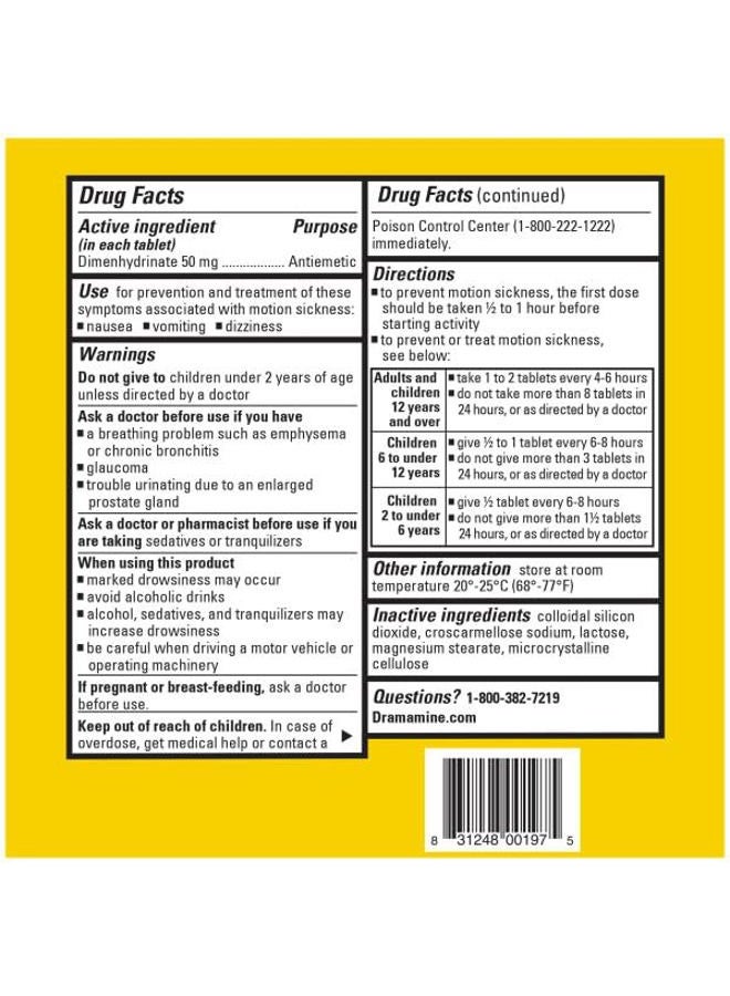 Dramamine Motion Sickness Relief, Original Formula, 36 Count (Pack of 2) - Image 5
