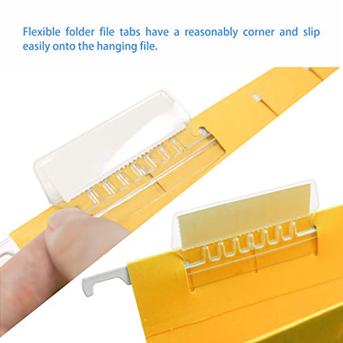 JIKIOU 210pcs Hanging File Folder Tabs and 210pcs Blank 2inch Inserts per Pack for Quick Identification of Hanging Files, Easy to Read, Clear - Image 4
