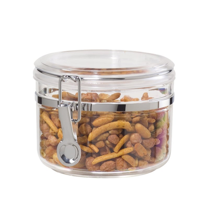 Oggi Clear Canister with Clamp Lid, 28 oz - Large Airtight Food Storage Container, for Kitchen & Pantry Storage of Bulk, Dry Foods Including Pasta, Flour, Sugar, Coffee, Rice, Tea, Spices & Herbs - Image 1