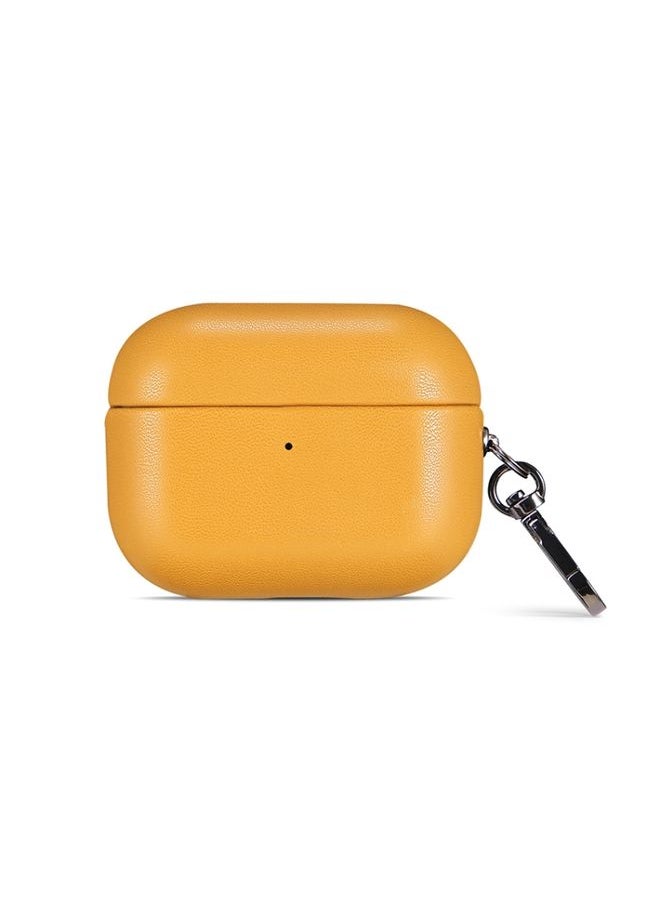 Generic - Case Cover For Apple AirPods Pro PU Leather Wireless Bluetooth Earphone Protective Case Yellow - Image 1