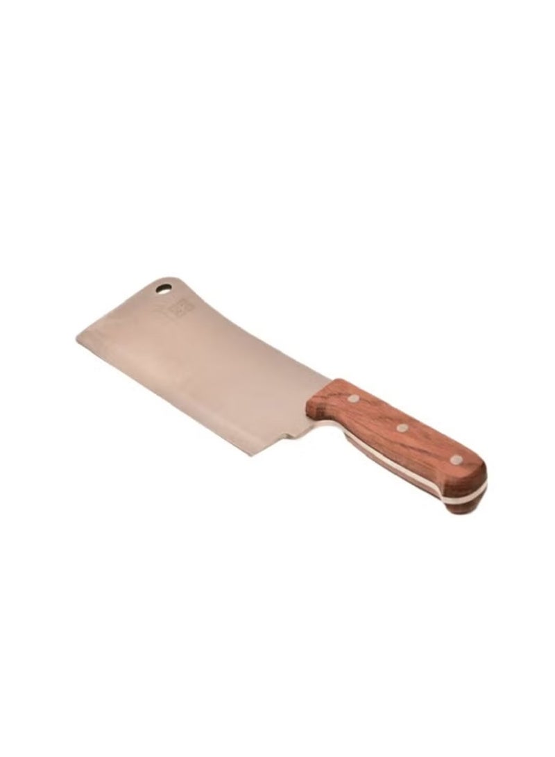 Stainless Steel Cleaver Silver/Brown 