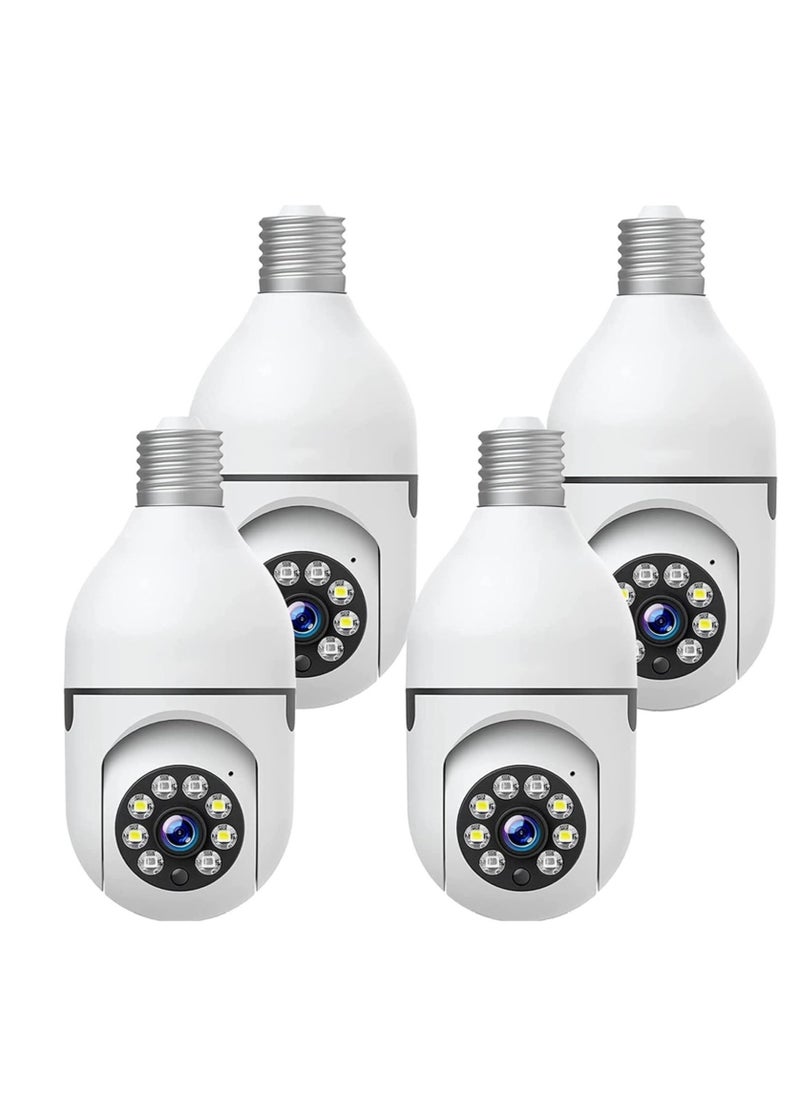 Generic - WiFi Light Bulb Camera 360 Degree Wireless Outdoor Security Camera Home Surveillance Cam with 1080P Color Night Vision Human Motion Detection(4-PCS) - Image 1