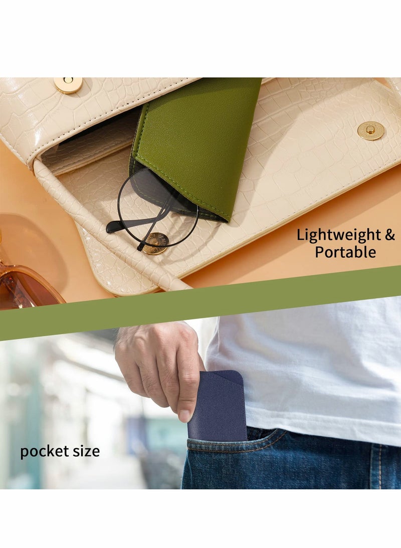 Zikra 4-Pack Soft Eyeglasses Cases, PU Leather Reading Glasses Pouches, Anti-Scratch Sunglasses Bags for Men, Women, and Kids - Stylish Spectacles Storage Solution. - Image 4