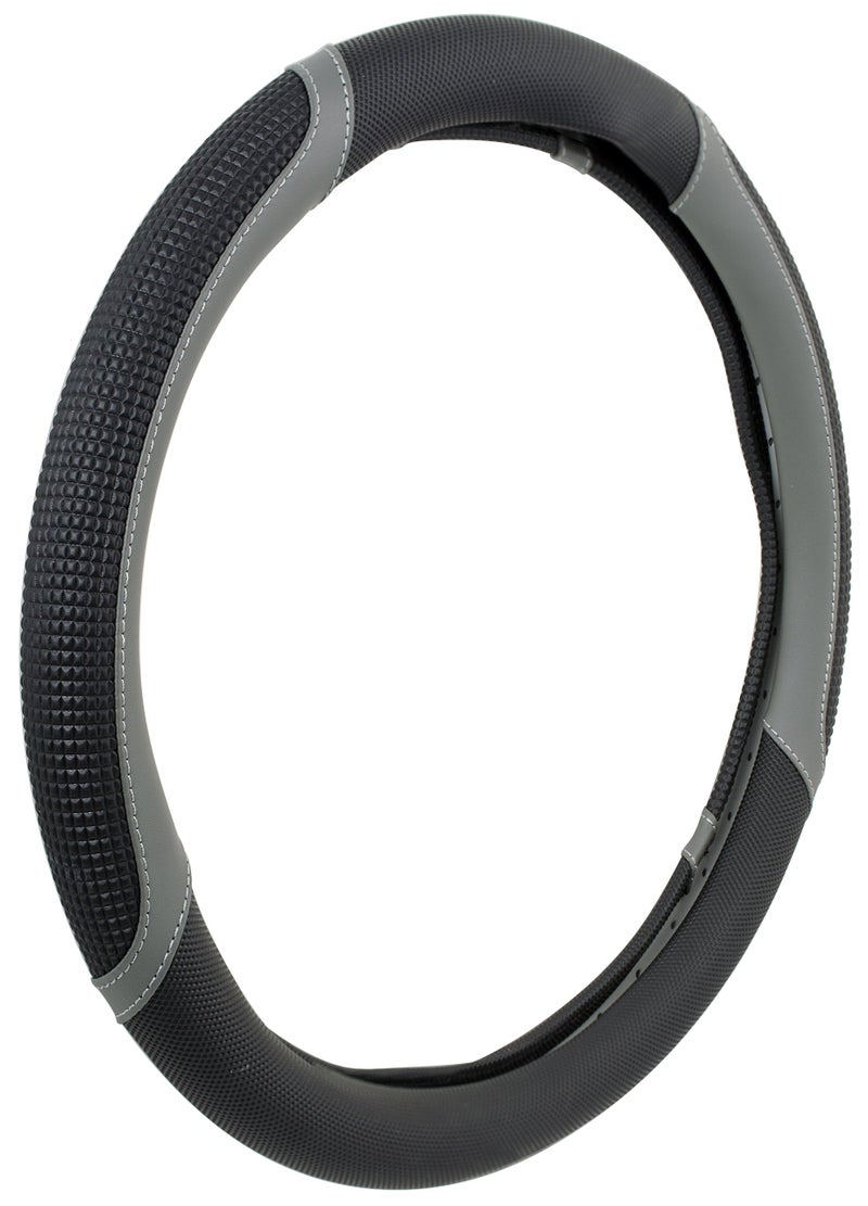 Custom Accessories Custom Grip 38667P Super Sport Black/Grey Steering Wheel Cover - Image 3