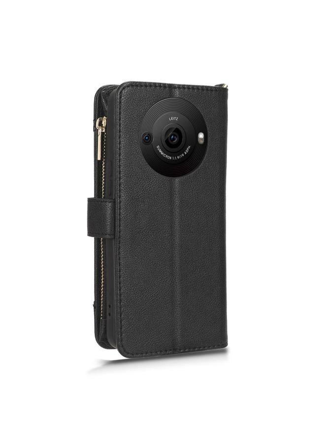 erorex Case For Sharp Aquos R8 Pro / Leica Leitz Phone 3 Litchi Texture Zipper Leather Phone Case - Image 3