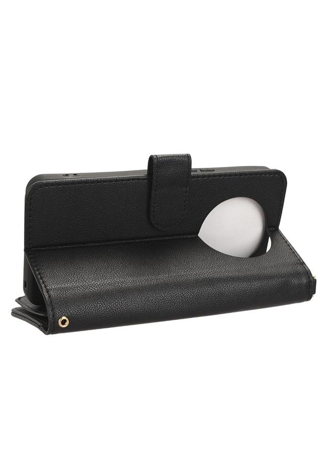 erorex Case For Sharp Aquos R8 Pro / Leica Leitz Phone 3 Litchi Texture Zipper Leather Phone Case - Image 5