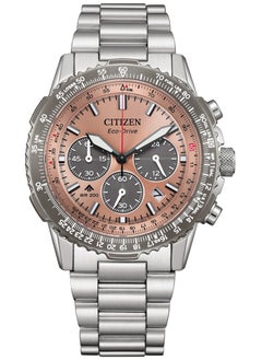 CITIZEN Promaster Sky Chrono Mens Watch CA4664-60X – Salmon Dial with Red & White Accents, Slide-Rule Bezel, 40mm, Eco-Drive, Chronograph, 200M WR  - Image 2