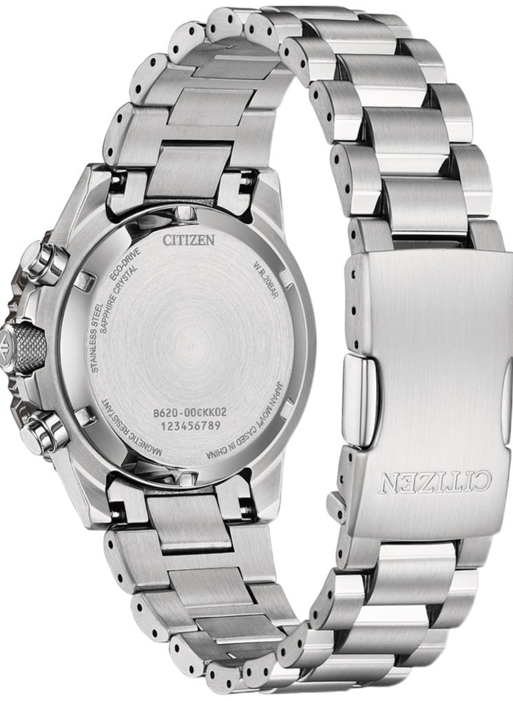 CITIZEN Promaster Sky Chrono Mens Watch CA4664-60X – Salmon Dial with Red & White Accents, Slide-Rule Bezel, 40mm, Eco-Drive, Chronograph, 200M WR - Image 3