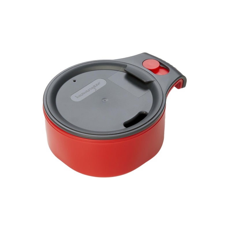 humangear cupCUP | Nesting Cup Mess Kit | Camping Gear with Secure Lid | Made with FDA-Food Safe Material, Charcoal/Red - Image 1