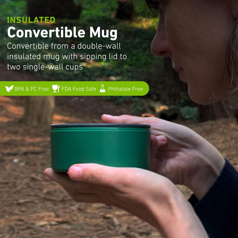 humangear cupCUP | Nesting Cup Mess Kit | Camping Gear with Secure Lid | Made with FDA-Food Safe Material, Charcoal/Red - Image 3