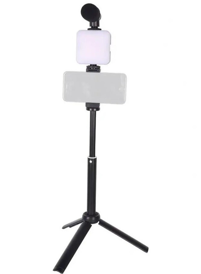 W020 AY-49T Flexible Phone Tripod with Microphone Filling Light Selfie Vlogging Kit - Image 2