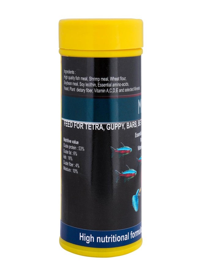 JSquare Red Fin Micro Bits Fish Food for Aquarium| 0.5mm - Slow Sinking Crumbles|Enhances Natural Color & Immunity for tetras, Guppies, barbs, bettas & Tropical Fishes | 100g, all life stages - Image 2