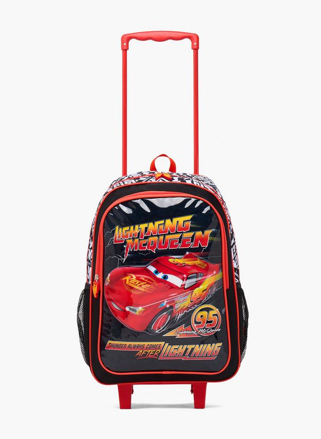 Disney Lightning Mcqueen 5-Piece School Trolley Bag Set For Boys 13+ Years With Lunch Bag And Bottle - 18 Inches - Image 4