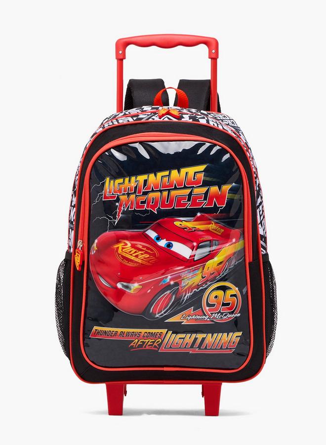 Disney Lightning Mcqueen 5-Piece School Trolley Bag Set For Boys 13+ Years With Lunch Bag And Bottle - 18 Inches - Image 3