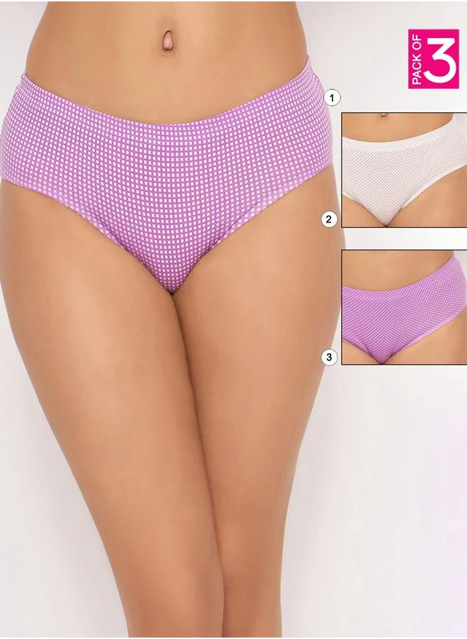 كلوفيا Clovia Set of 3 - Printed Mid Rise Hipster Panties with Inner Elastic
