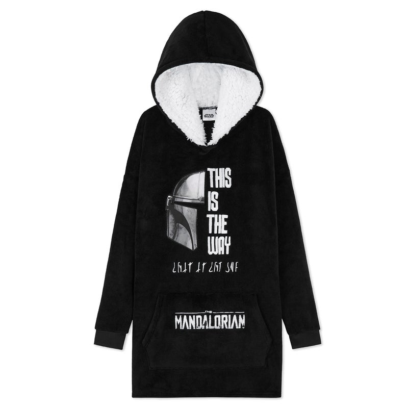 Disney Disney The Mandalorian Blanket Hoodie for Boys Teens  Baby Yoda Fleece Wearable Blanket (Black) - Image 1