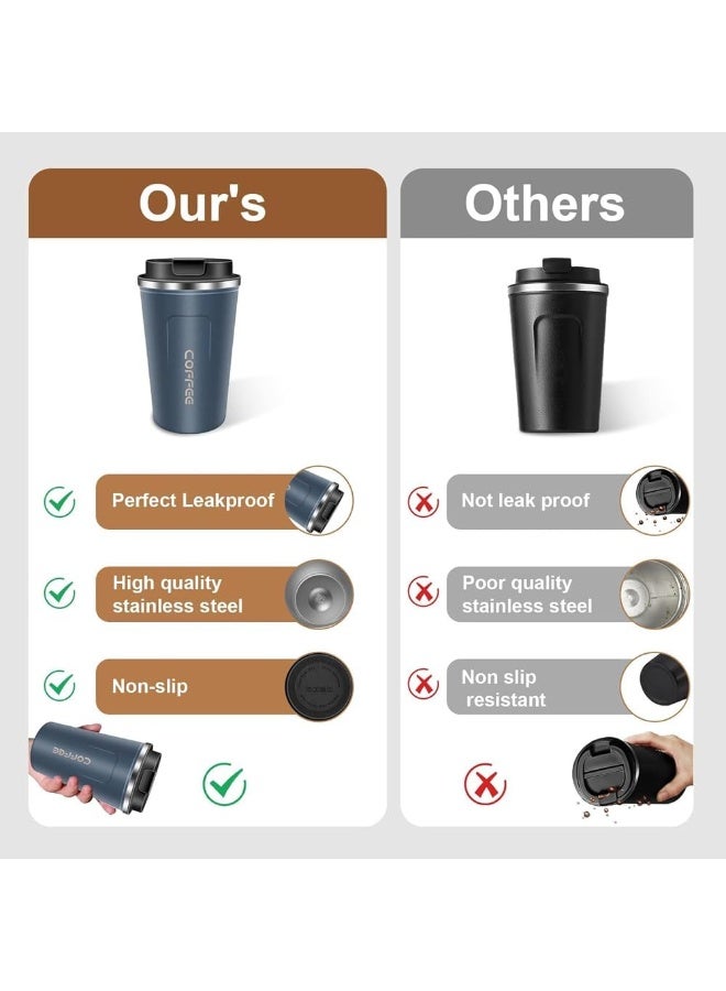 إيكو شاين ECO SHINE Insulated Coffee Cup - 17oz Travel Coffee Mug | Reusable Stainless Steel Tumbler With Leakproof Spill-Proof Lid | Double-Walled Vacuum Cup For Hot & Cold Drinks | Perfect Thermal Mug - Image 3