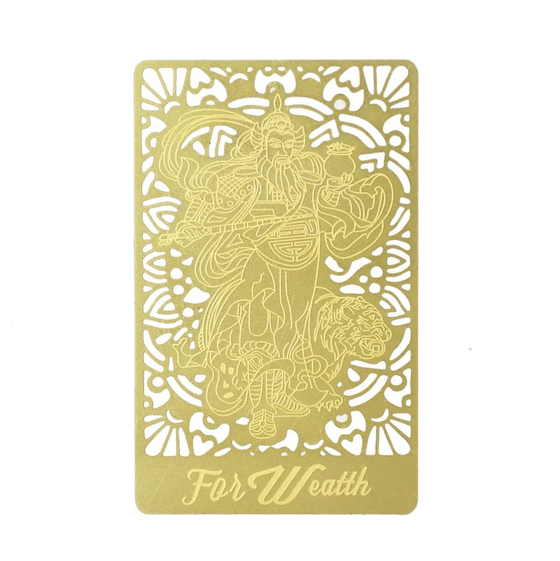 Fengshuibringluck Feng Shui God of Wealth Tiger Lucky Gold Card - Image 1