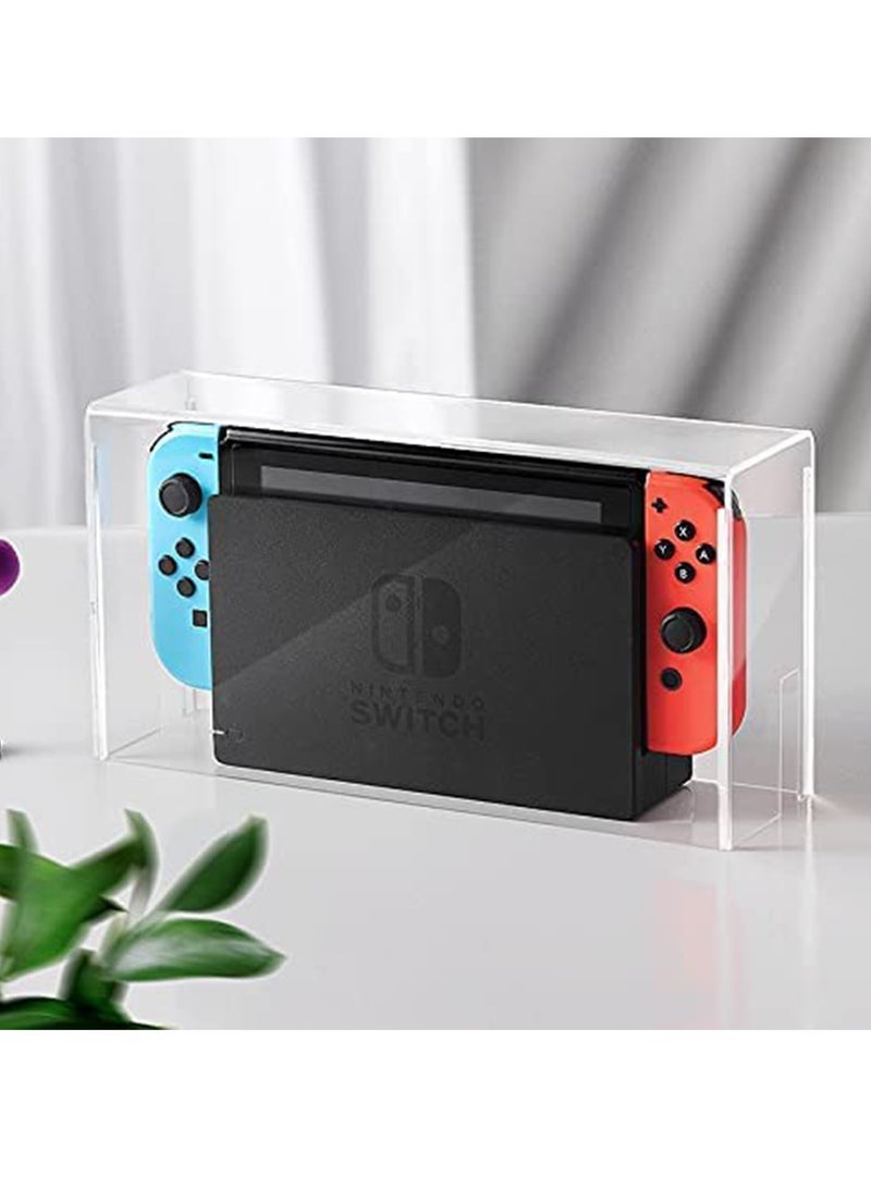 SOLARAE Transparent Dust Cover for Nintendo Switch OLED, Acrylic Clear Waterproof Scratch Resistant Protective Case Display Box Storage Box - Image 1