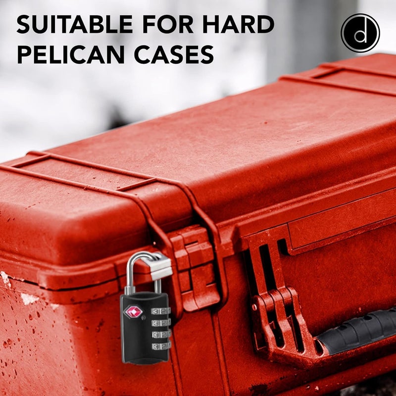 desired tools Luggage Locks TSA Approved (1 Pack), 4-Digit TSA Locks for Luggage, Locker, Suitcase, Backpack, School Bag, & Travel Bag - Portable, Rust-Resistant, & Secure Combination Lock, Black - Image 5