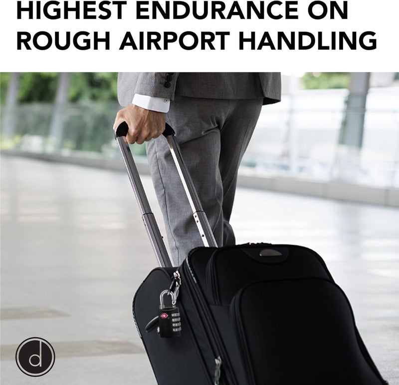 desired tools Luggage Locks TSA Approved (1 Pack), 4-Digit TSA Locks for Luggage, Locker, Suitcase, Backpack, School Bag, & Travel Bag - Portable, Rust-Resistant, & Secure Combination Lock, Black - Image 4