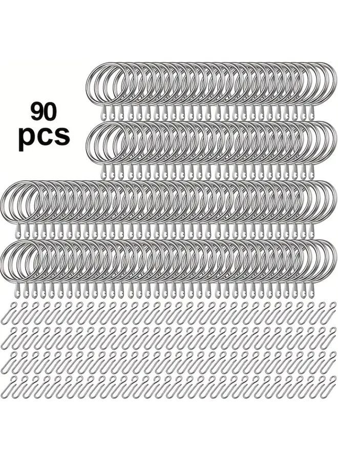 45 Silvery Washer Steel Rings 45 S13 Hooks 304 Stainless Steel Curtain System Heavy Duty Rustproof - Image 2