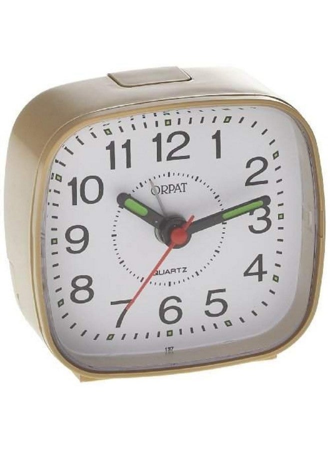 Orpat Plastic Alarm Clock Time Piece with Vintage Look (Grey) - Image 1