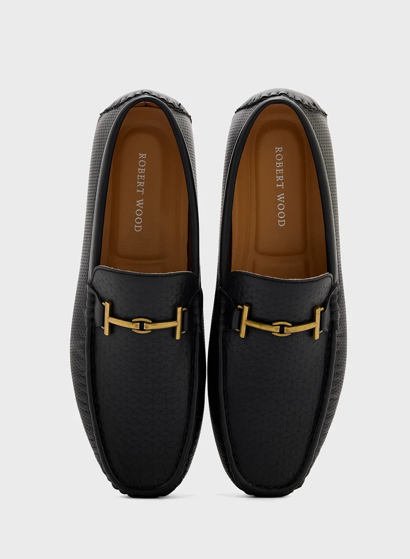 روبرت وود Trim Detail Textuted Loafers