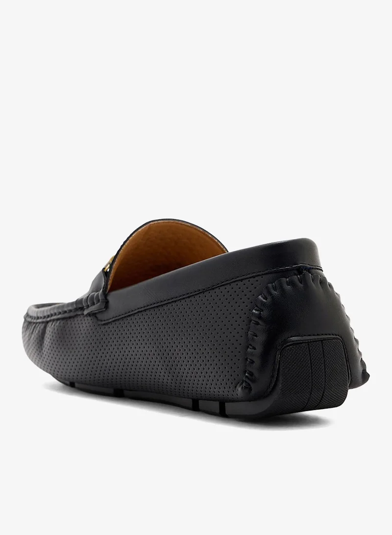 Robert Wood Trim Detail Textuted Loafers