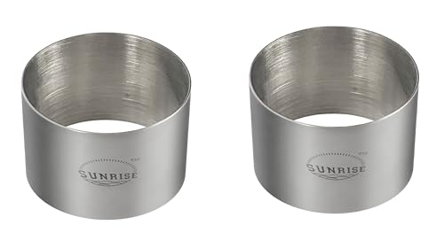 SUNRISE (Pack of 2) Round Food Ring, Stainless Steel (3.5" D x 2"H) - Image 1