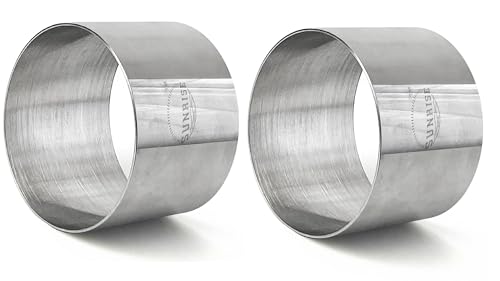 SUNRISE (Pack of 2) Round Food Ring, Stainless Steel (3.5" D x 2"H) - Image 2