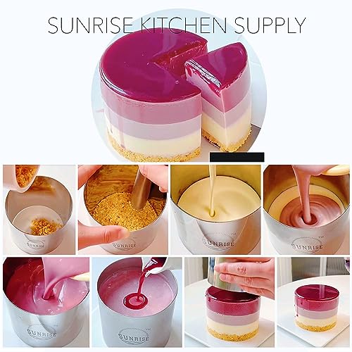 SUNRISE (Pack of 2) Round Food Ring, Stainless Steel (3.5" D x 2"H) - Image 4