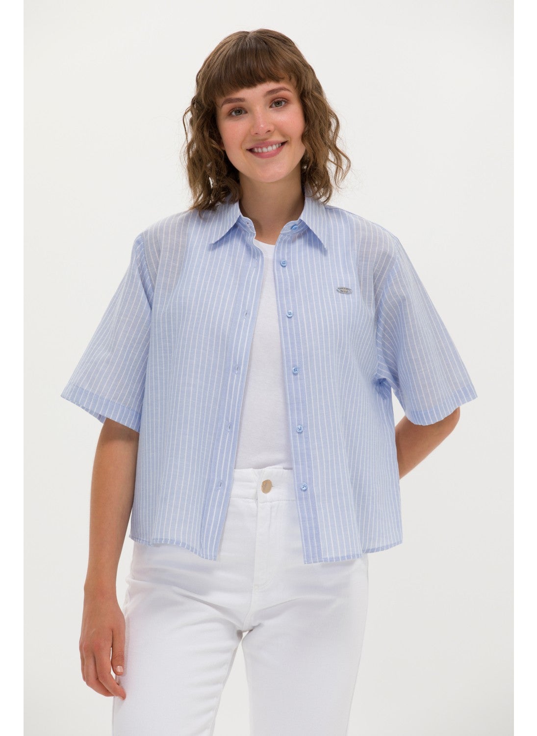 U.S. Polo Assn. Women's Blue Shirt Short Sleeve 50263177