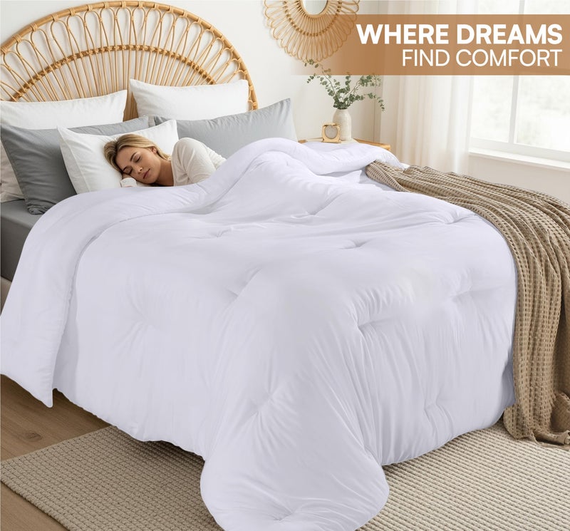 Utopia Bedding Comforters Twin Size, All Season Duvet Insert, Down Alternative Twin Comforter with Corner Tabs, Machine Washable Bed Comforter 64 x 88 Inches (White) - Image 4