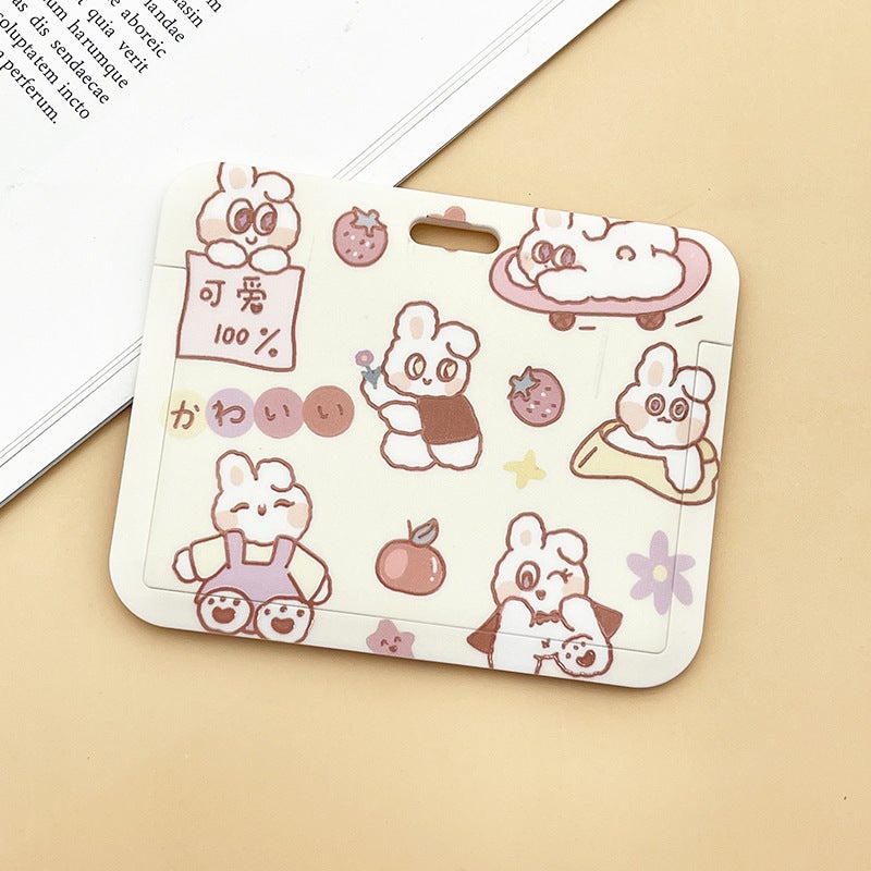 Student Cute Cartoon Push-Pull Card Cover Bus Card Meal Card Access Card Game Card Protective Cover - Image 1