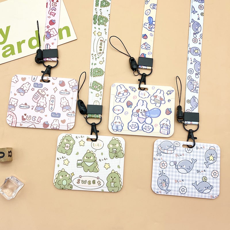 Student Cute Cartoon Push-Pull Card Cover Bus Card Meal Card Access Card Game Card Protective Cover - Image 2