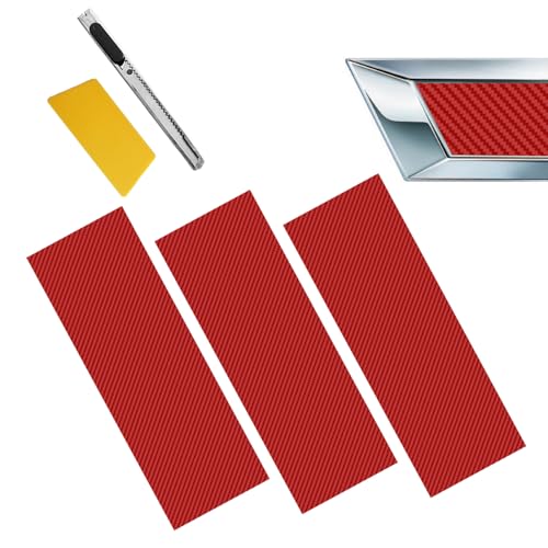 CmeRto 3Pcs Carbon Fiber Red Carbon Fiber Stickers Bowtie Logo Wrap Stickers CutYourOwn Emblem Overlay DIY Decals Compatible with Chevy - Image 1
