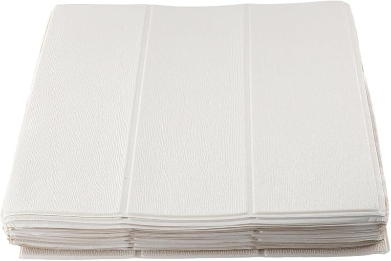 3D Tile Stone Brick Wall Stickers Soft Foam Panels XPE Foam Wall Decor White 13 8 x 13 8 Inch - Image 4